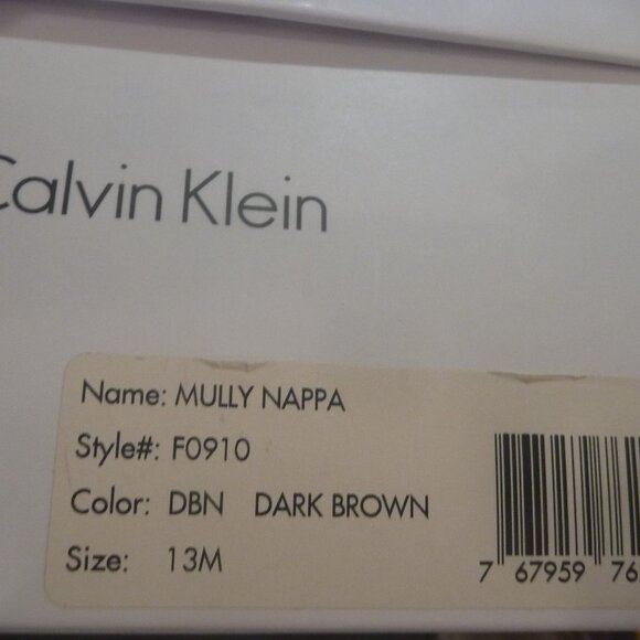 New Calvin Klein Men 13 M Driver Loafer Shoe Moccasin Brown Leather Nappa - Picture 11 of 11